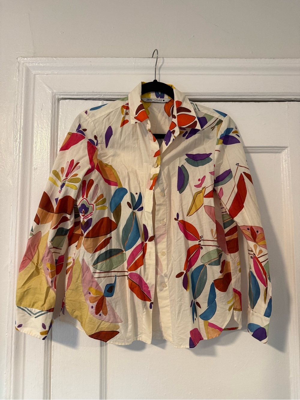 Zara Multicolor Floral Button-Down Shirt